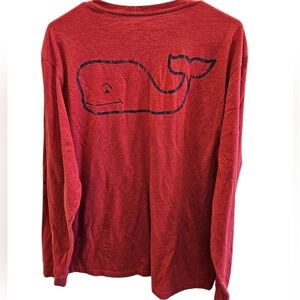 Vineyard Vines Mens Long Sleeve Whale Graphic Red Tshirt